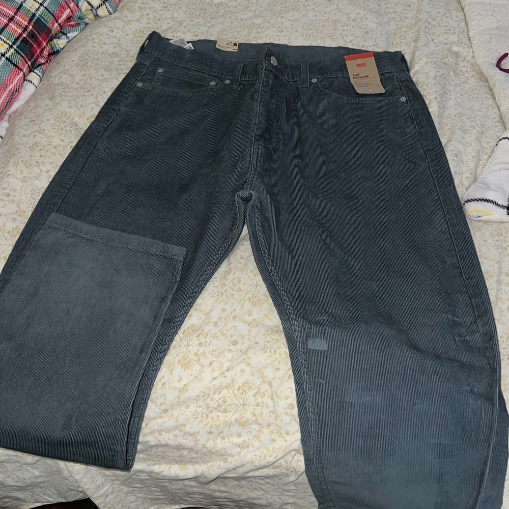 Levi's 505 Regular Fit Corduroy Pants in Blue